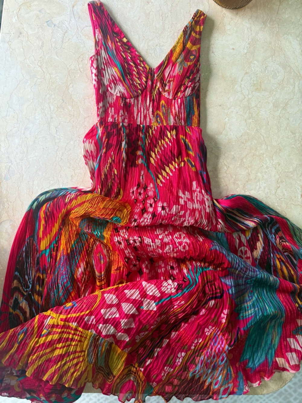 Saaksha & Kinni Pink Chiffon Abstract Maxi Dress